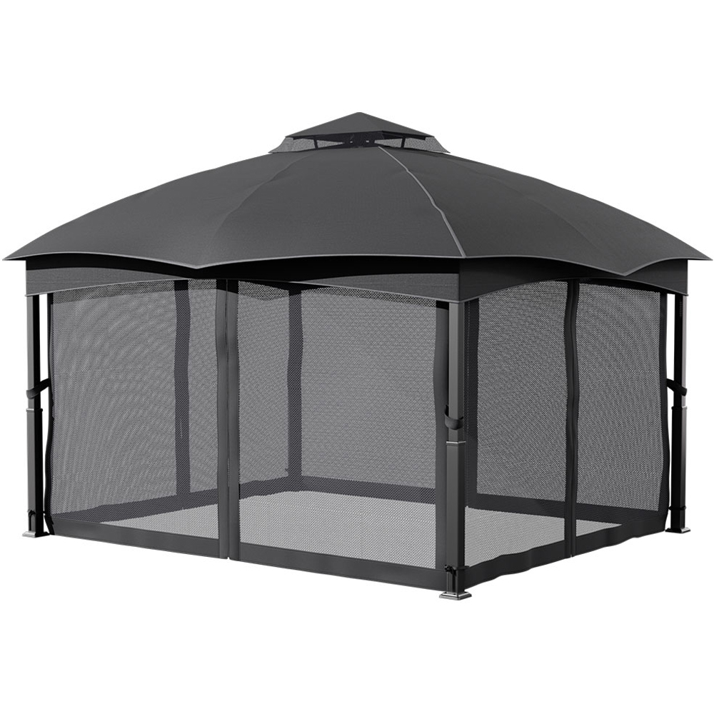 Living and Home 4 x 3.25m Garden Gazebo with Mesh Netting Image 3