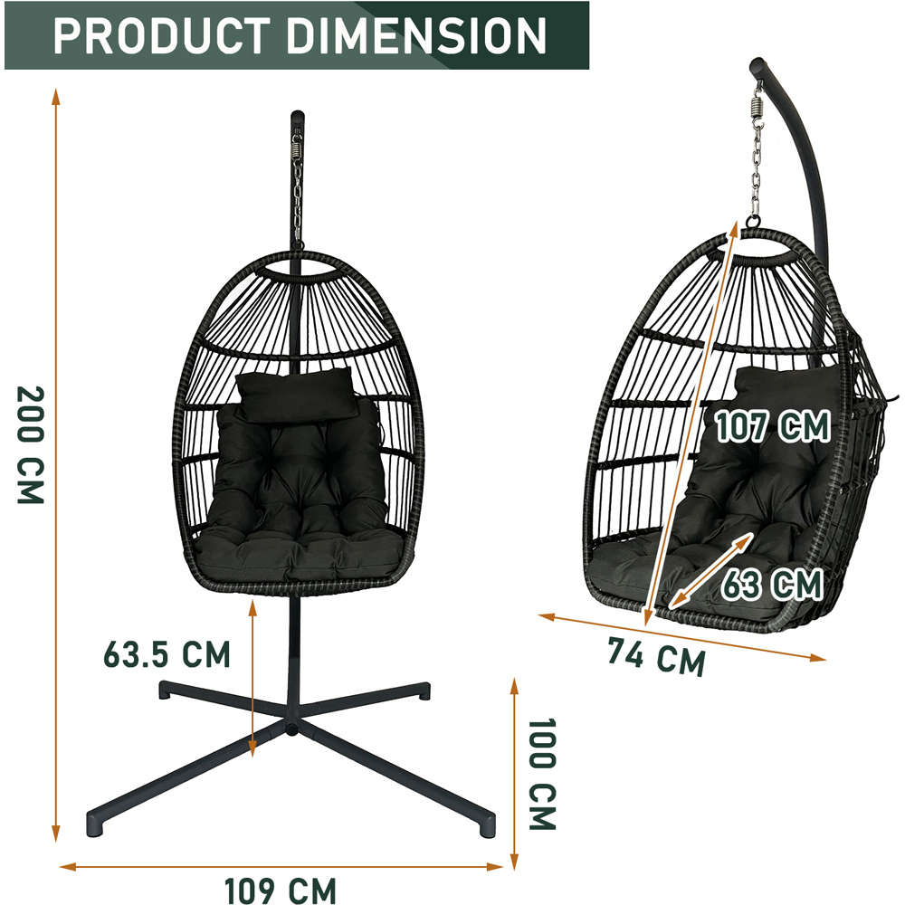 Furniture One Wicker Hanging Egg Chair Image 9