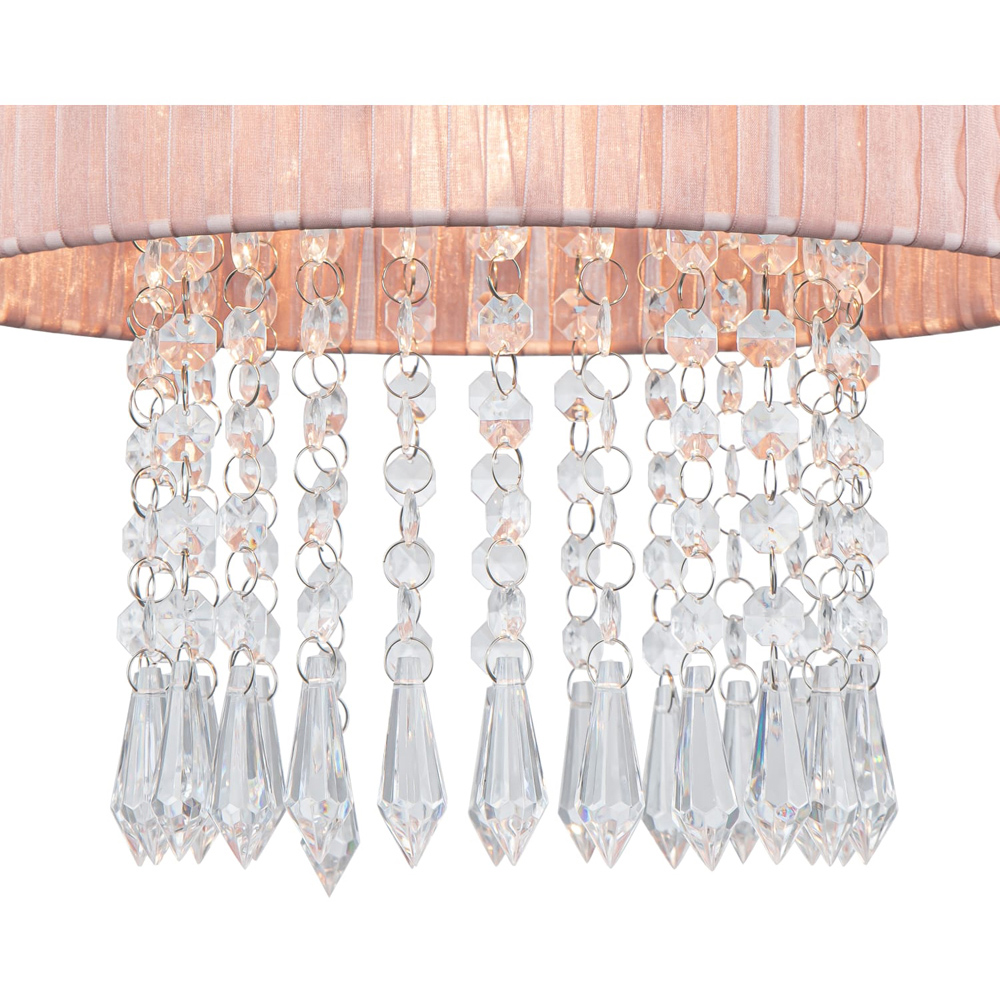 Cosylyte Winni Pink Beaded Voile Easyfit Modern Lamp Shade Image 5