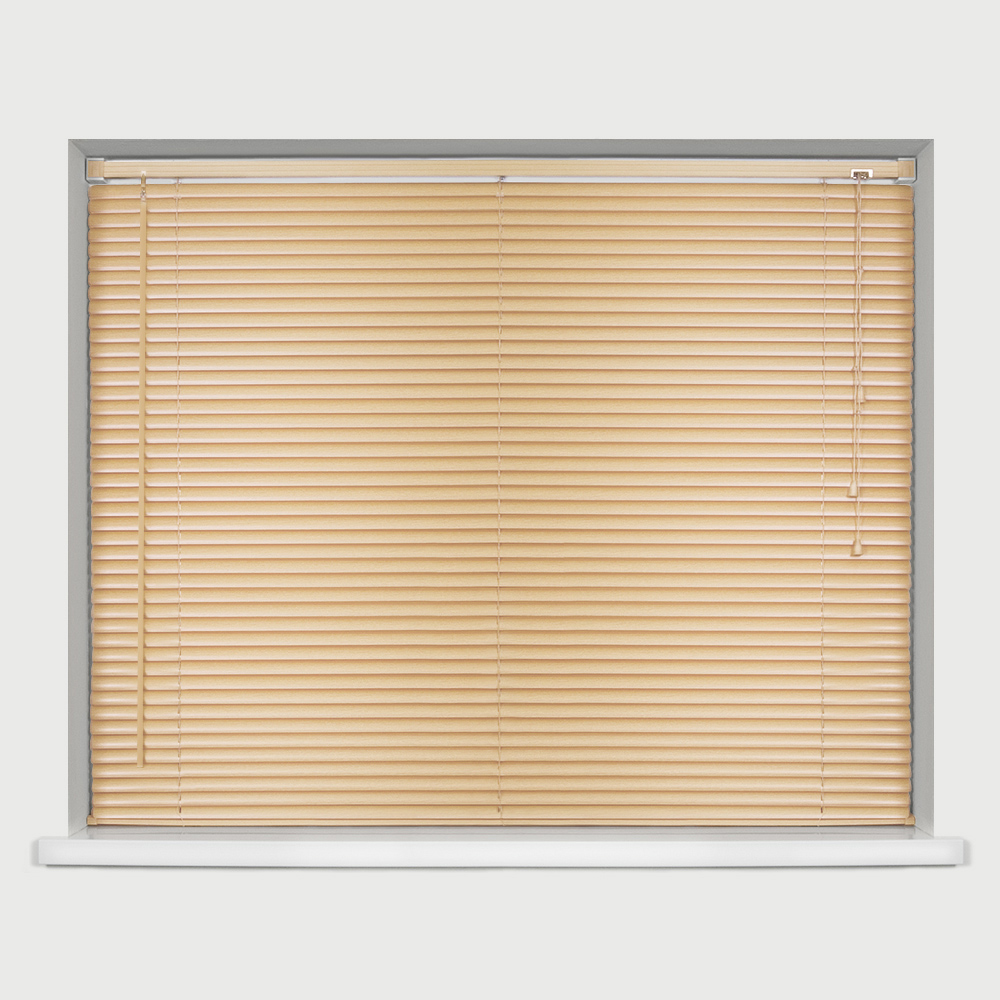 Caecus Wood Grain Effect PVC Long Drop Venetian Blind Natural 135 x 210cm Image 1