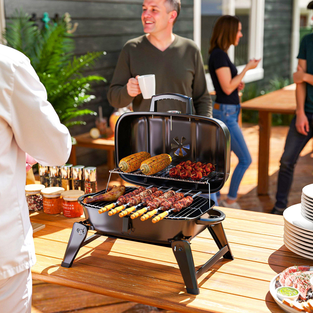 Outsunny Black Foldable Charcoal Barbecue Grill Image 2