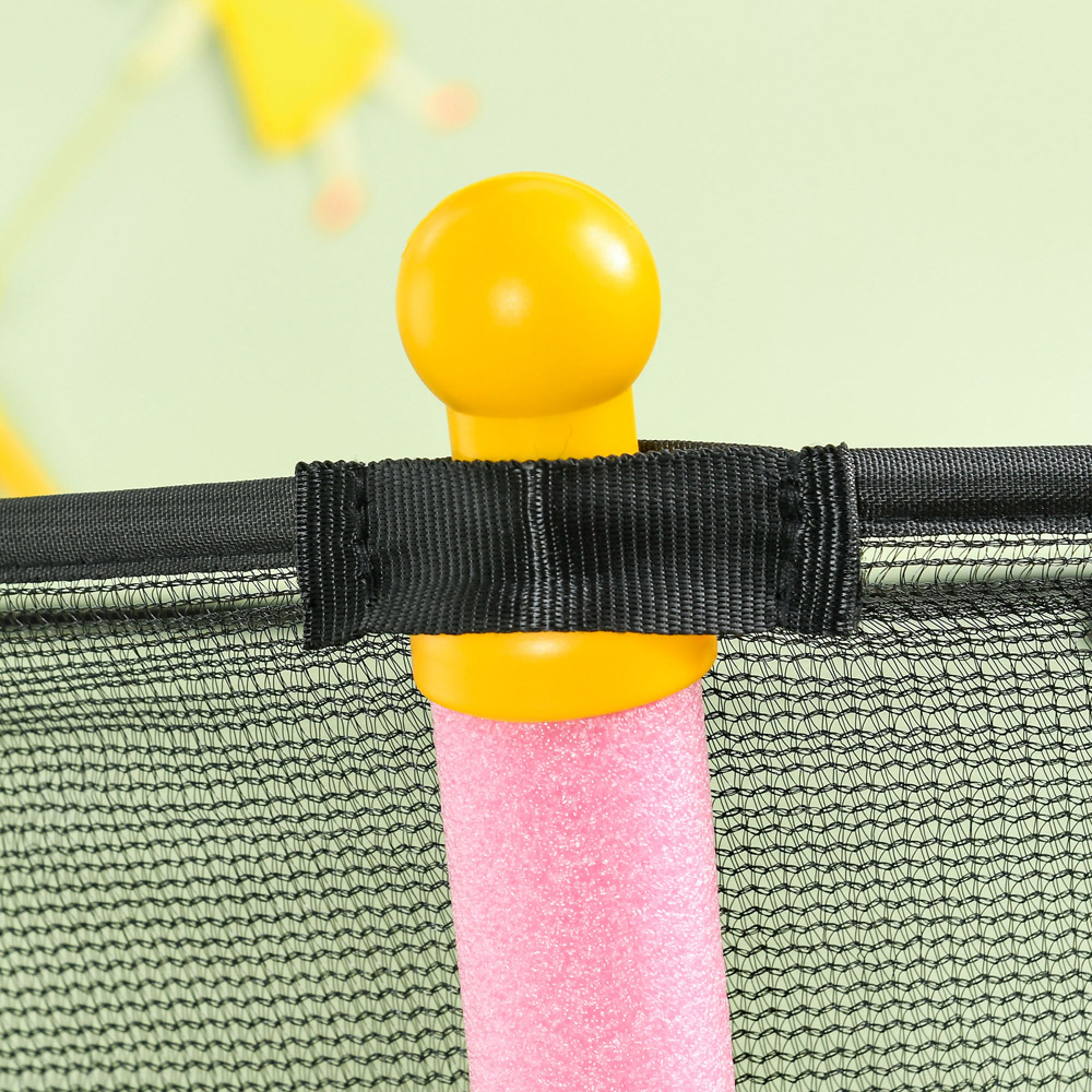 HOMCOM Kids 5.4ft Pink Trampoline with Enclosure Image 4