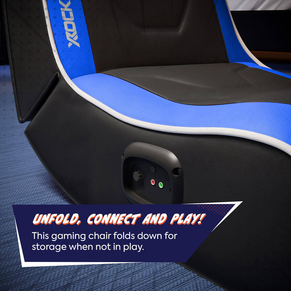 X Rocker Shadow 2.0 Blue Floor Rocker Gaming Chair Image 7