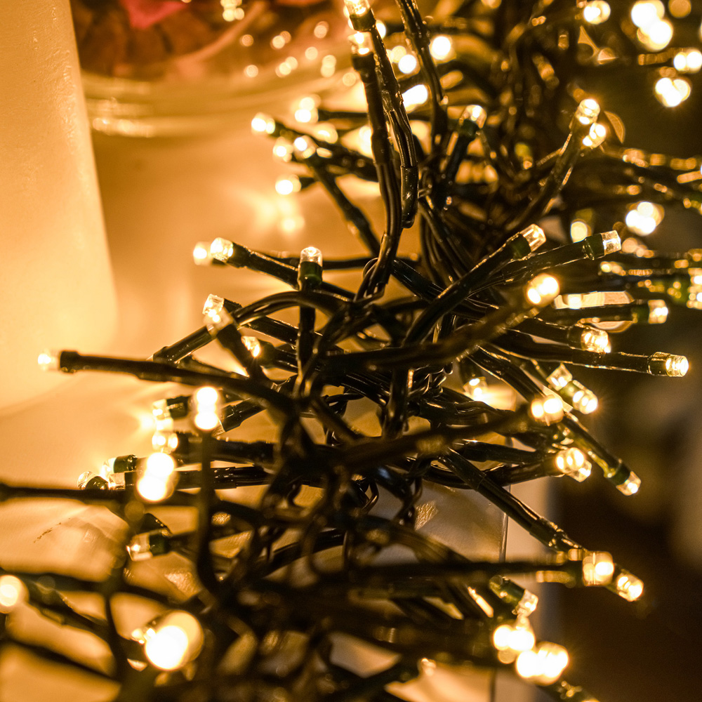 The Christmas Centre 960 Warm White LED Multifunction Green Cable Cluster Light 14.4m Image 3