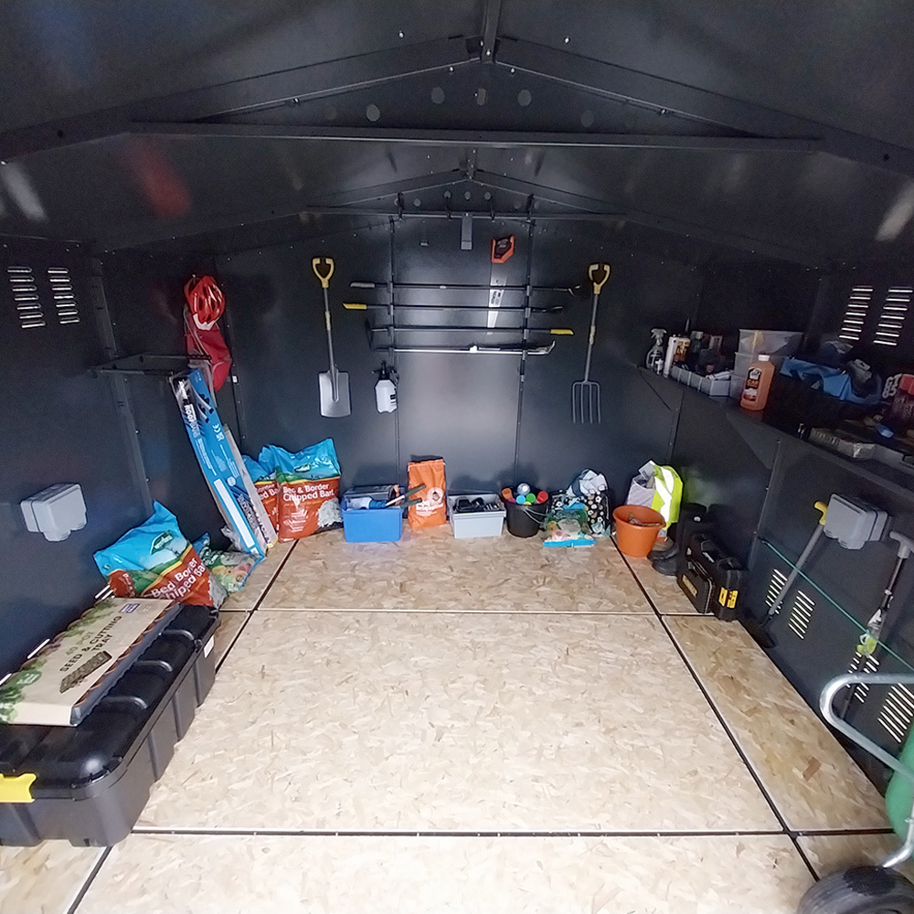 Asgard Garrison 10 x 14ft Double Door Grey High Security Apex Workshop Shed Image 6