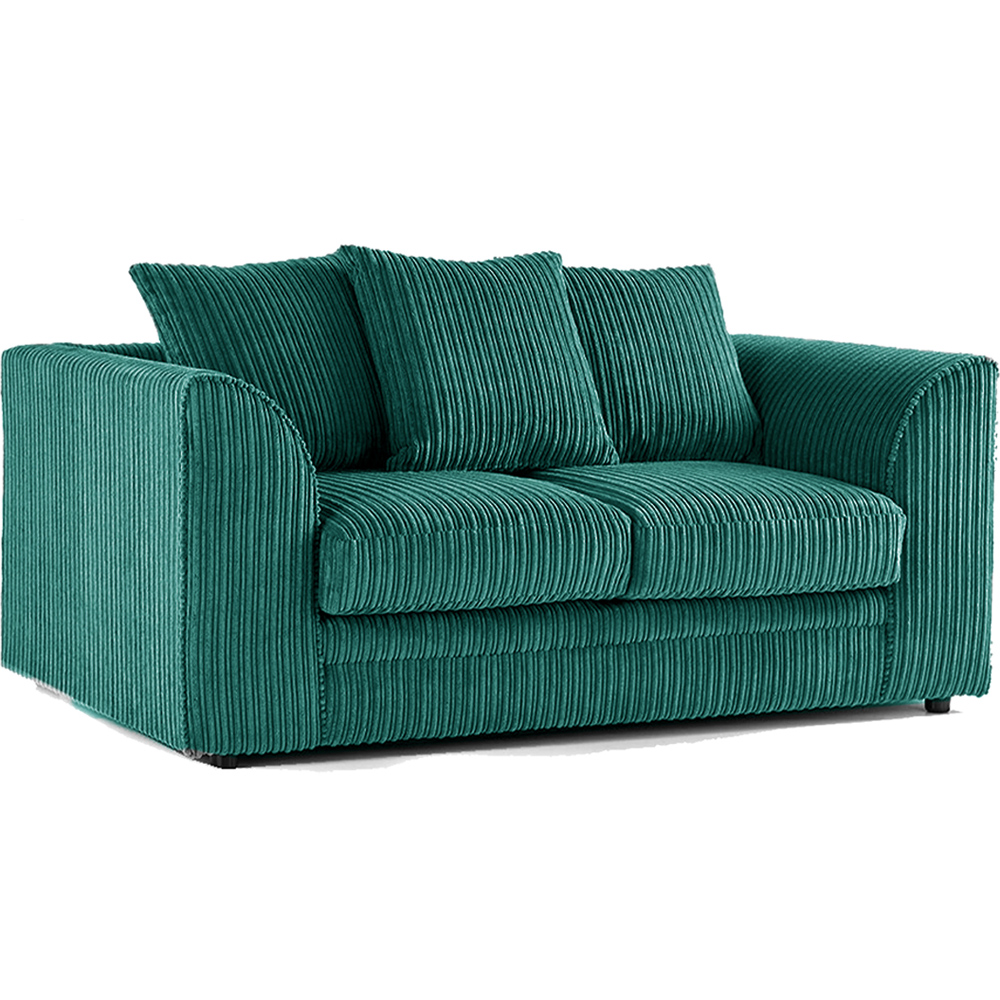 Luxor 2 Seater Teal Jumbo Cord Scatter Back Sofa Image 2