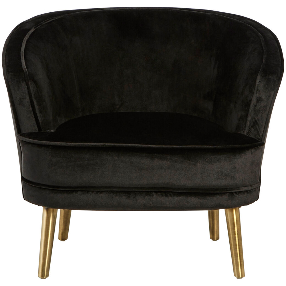 Premier Housewares Louxor Black Velvet Round Chair Image 5