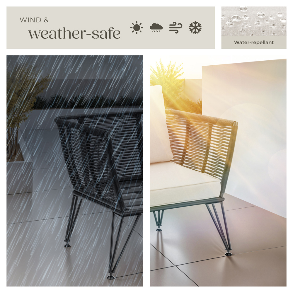 tectake Valeiras Set of 2 Woven Rope Design Accent Chair Image 7