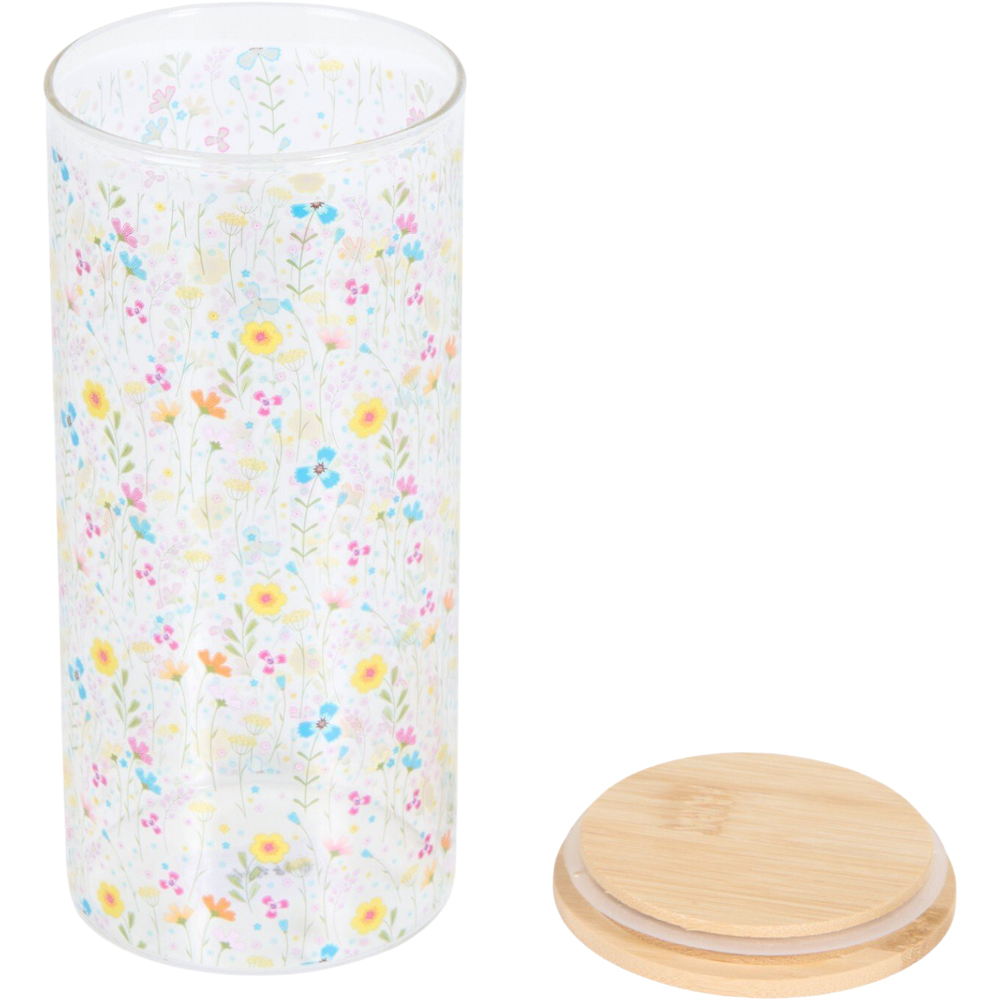 In Bloom Glass Jar with Bamboo Lid Multicolour Image 3