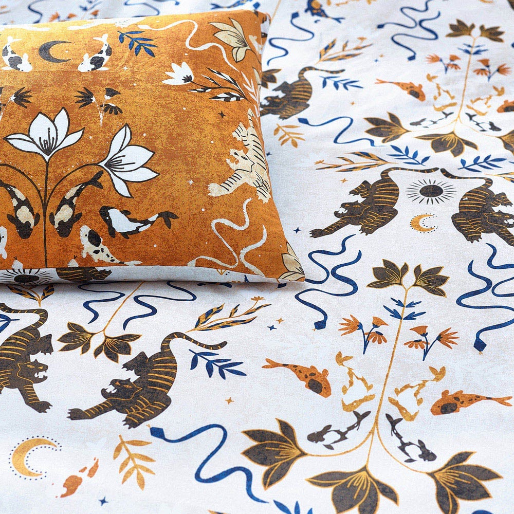 furn. Tigerfish Double Multi Botanical Duvet Cover Set Image 3