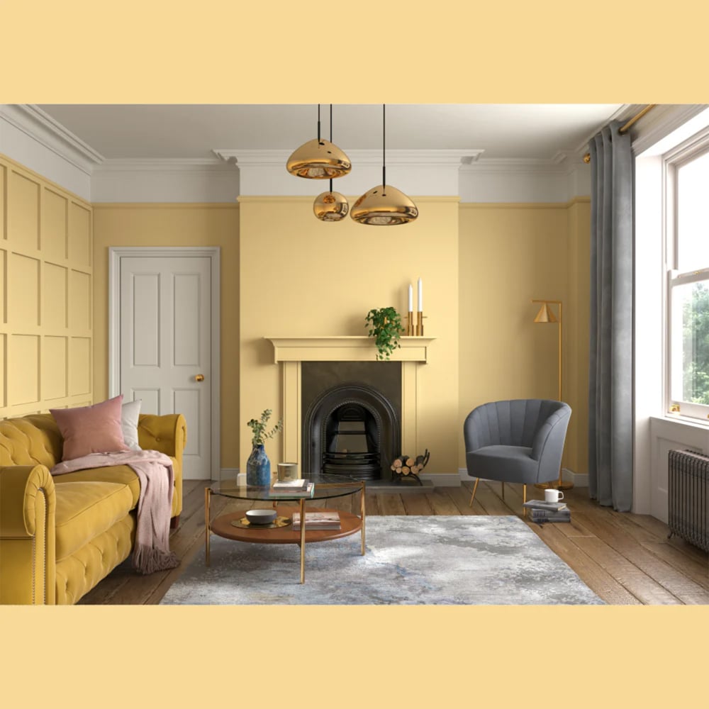 Dulux Heritage Walls and Ceilings Butter Cup Velvet Matt Emulsion Paint 1L Image 4