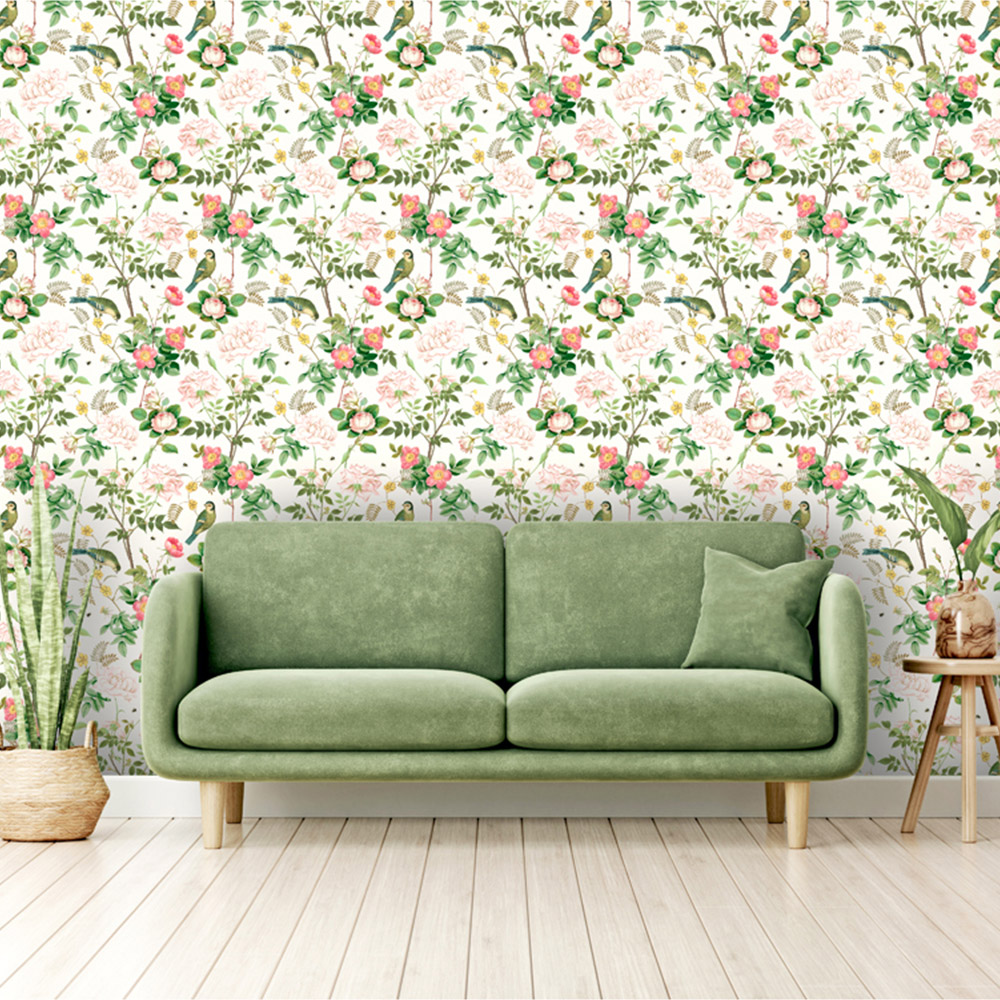 RHS Birdsong and Blooms Cream Wallpaper Image 5