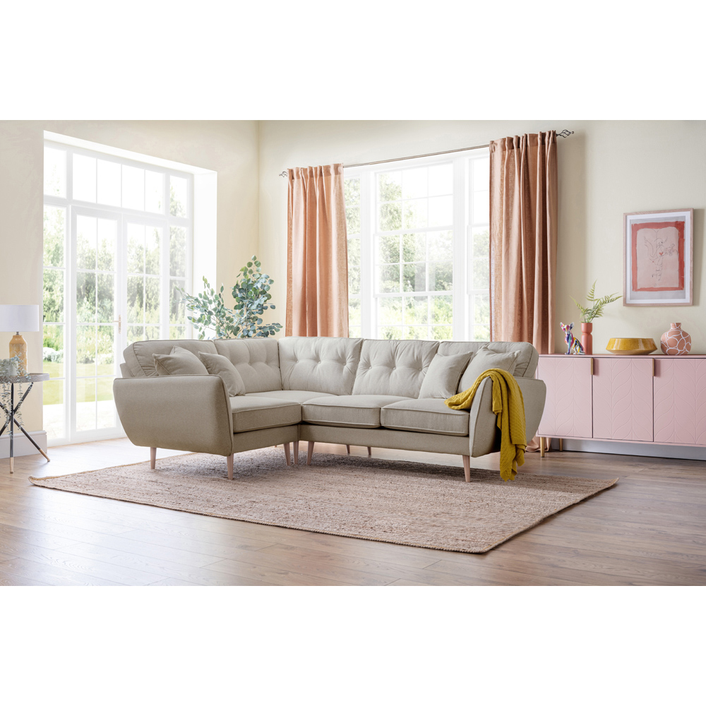 Opry Faro 4 Seater Button Back Linen Right Hand Corner Sofa Image 5