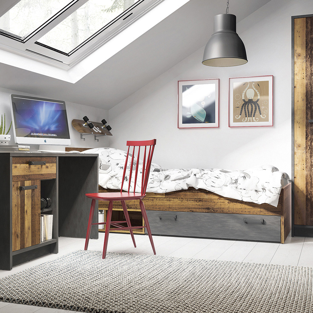 Florence Brooklyn Single Walnut Bed Frame Image 4
