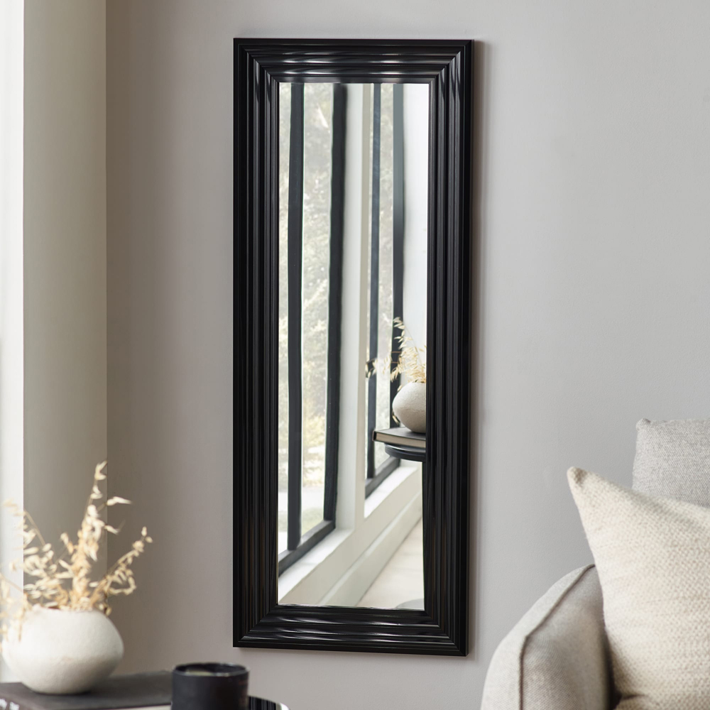 Julian Bowen Tokyo Gloss Black Rectangular Full Length Dressing Mirror 115 x 45cm Image 2