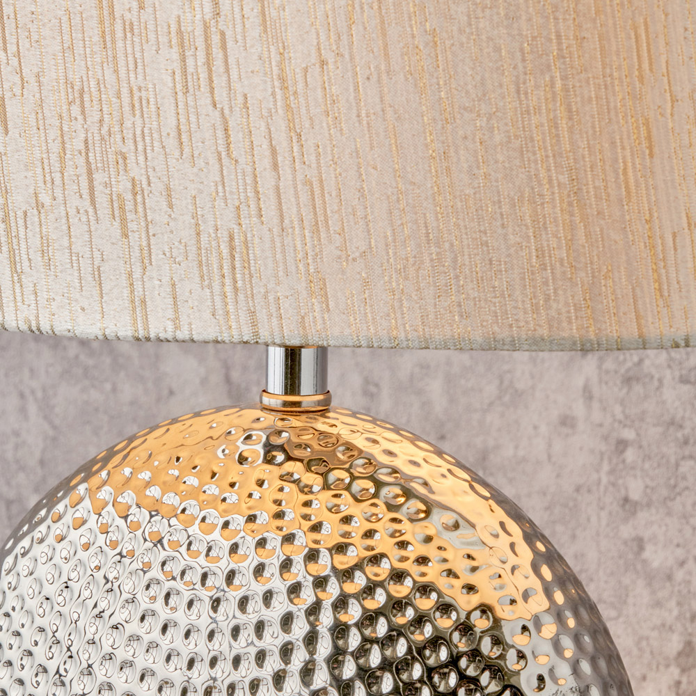 Pacific Lifestyle Mabel Silver Dot Textured Ceramic Table Lamp Image 4