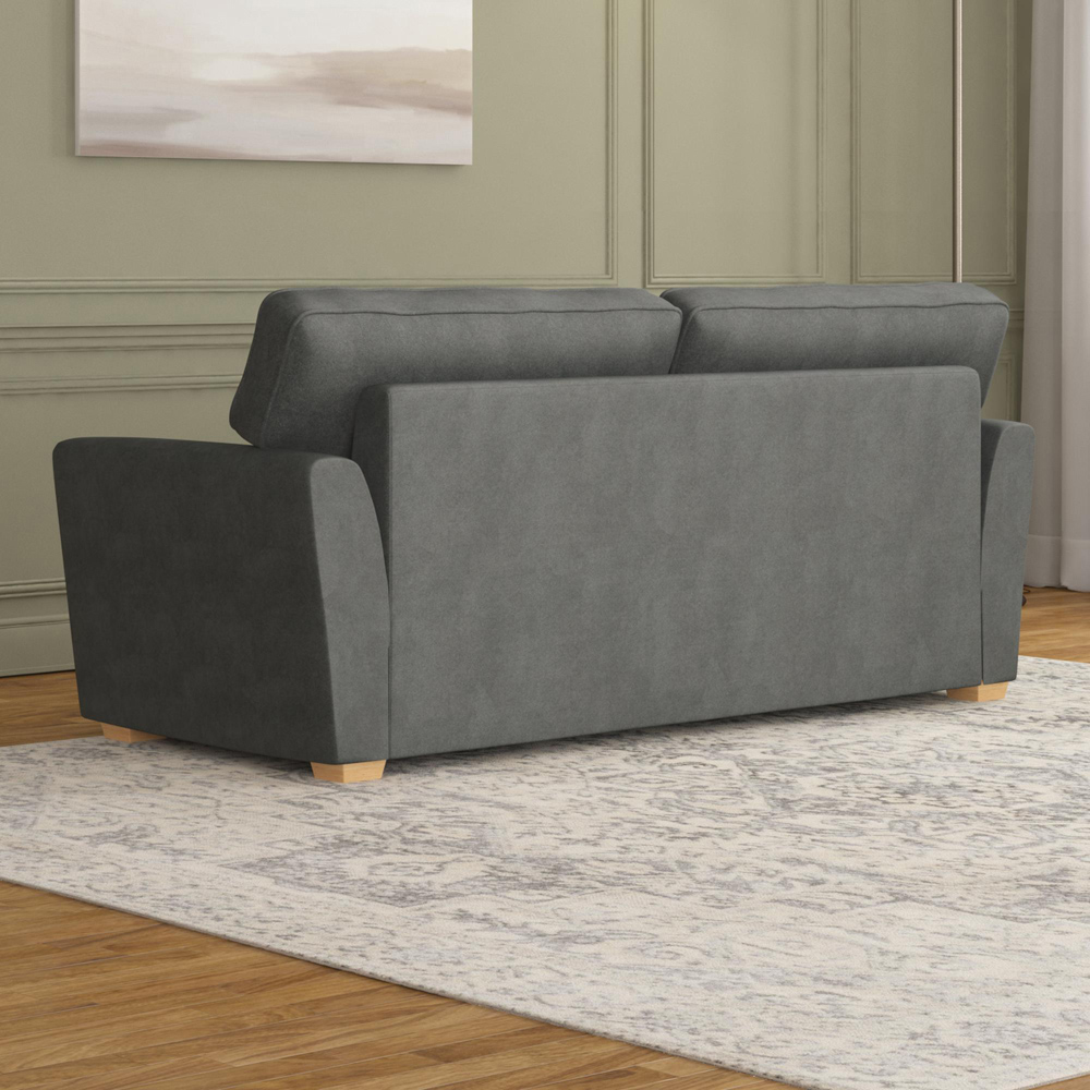 Wendleberry 3 Seater Steel Plush Velvet Fixed Back Sofa Image 6