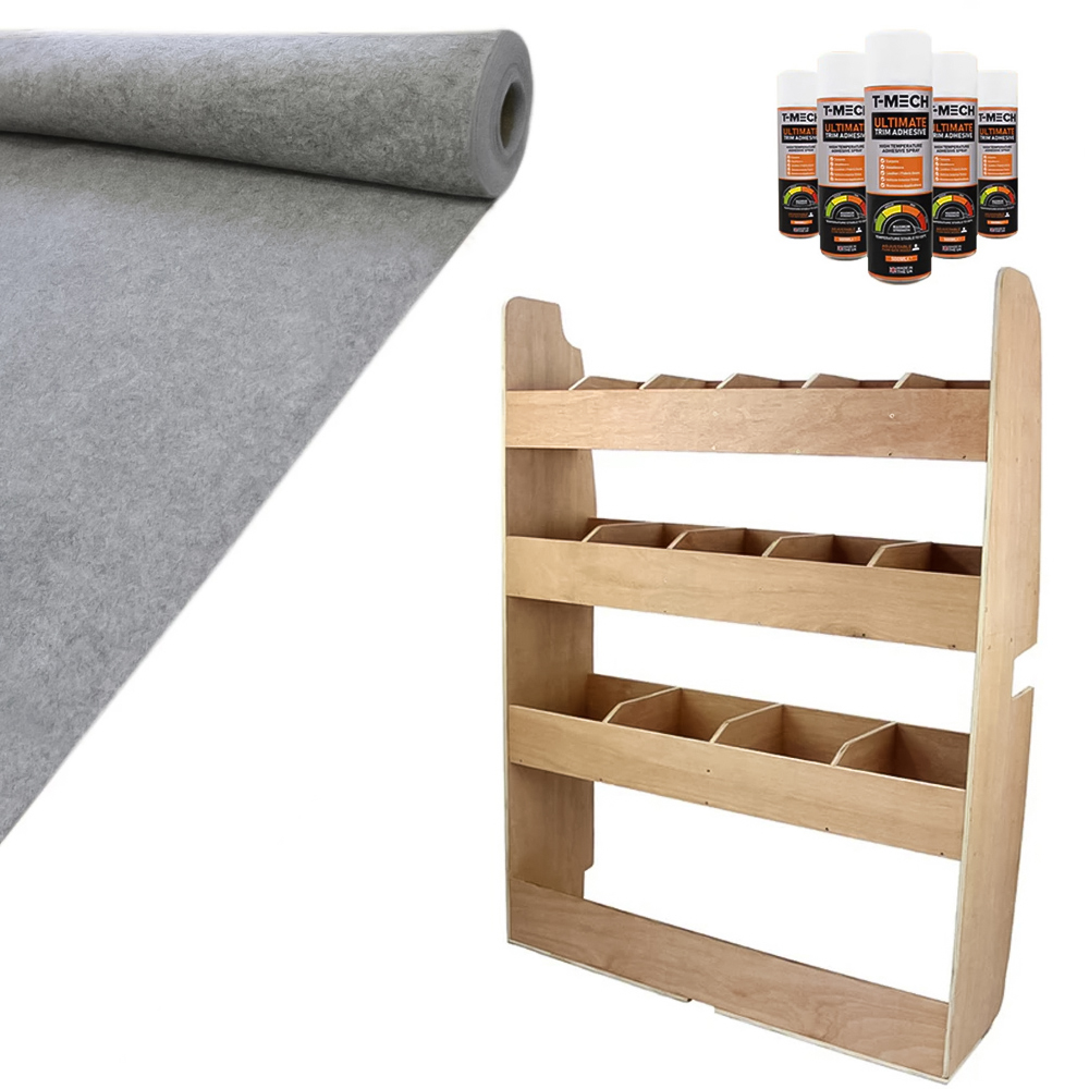 Monster Shop 11m2 Smoke Grey Van Lining Glue and Ford Transit Custom Rack Image 6