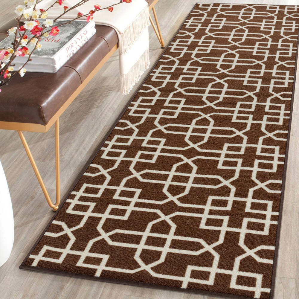 Smart Living Siam Brown and Cream Gel Back Non-Slip Door Mat 50 x 80cm Image 2