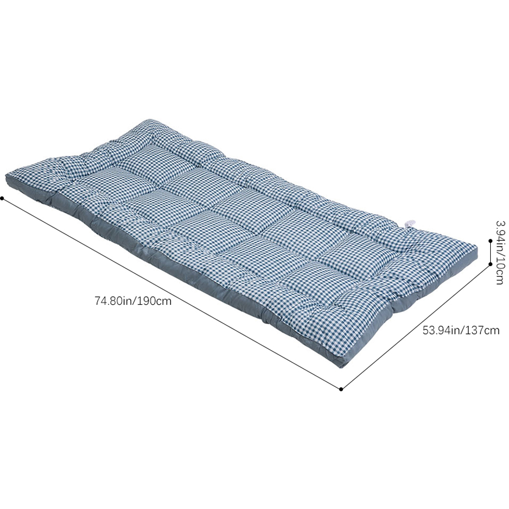 Living and Home Double Blue Plaid Quilted Mattress Topper Image 8