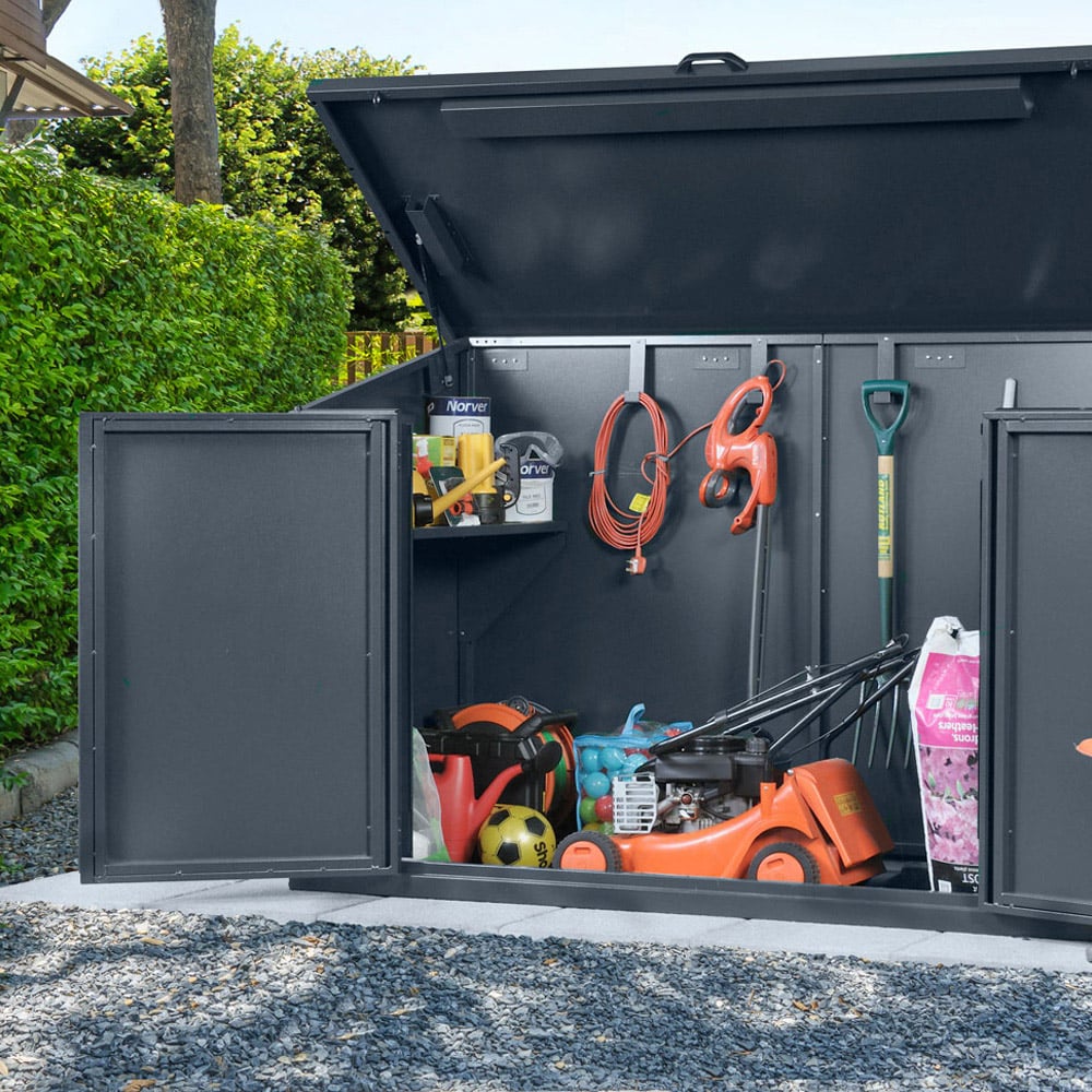 Asgard Access 7 x 4ft Double Door Grey Garden Shed Image 2