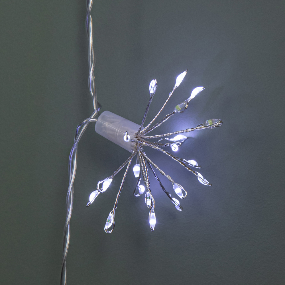 Samuel Alexander 200 White LED Set of 10 Twinkling Christmas Starburst String Lights 2.7m Image 4