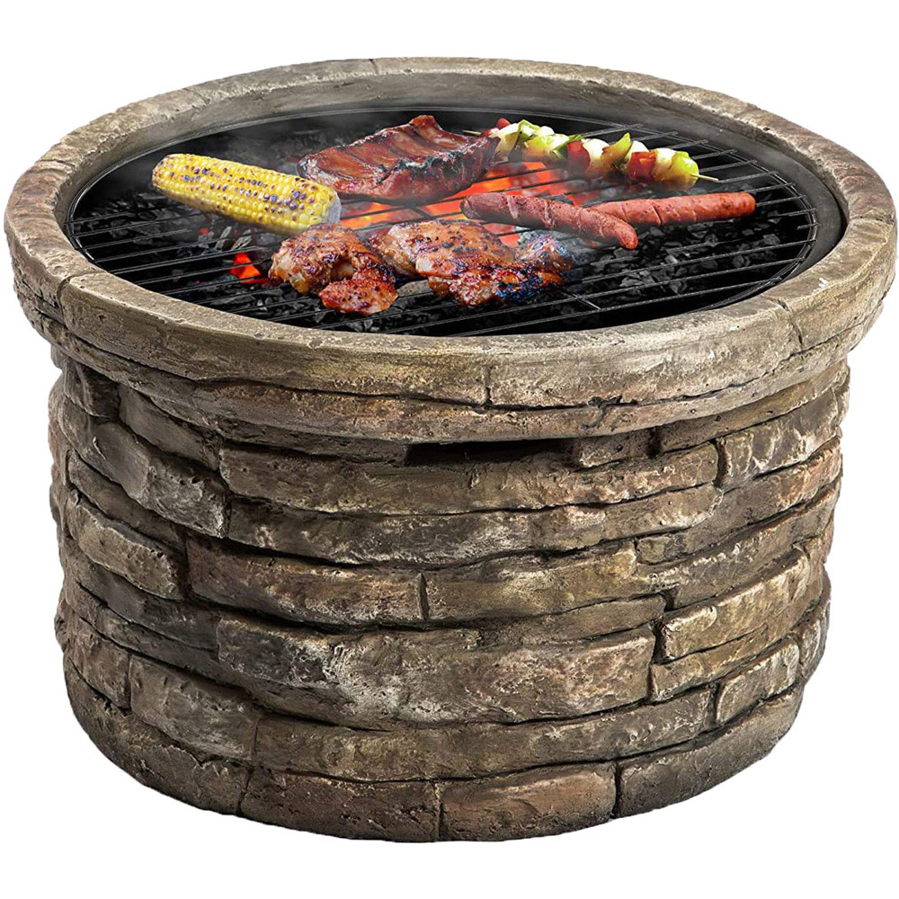Centurion Supports Fireology Samui Khaki and Stone Effect Fire Pit Image 3