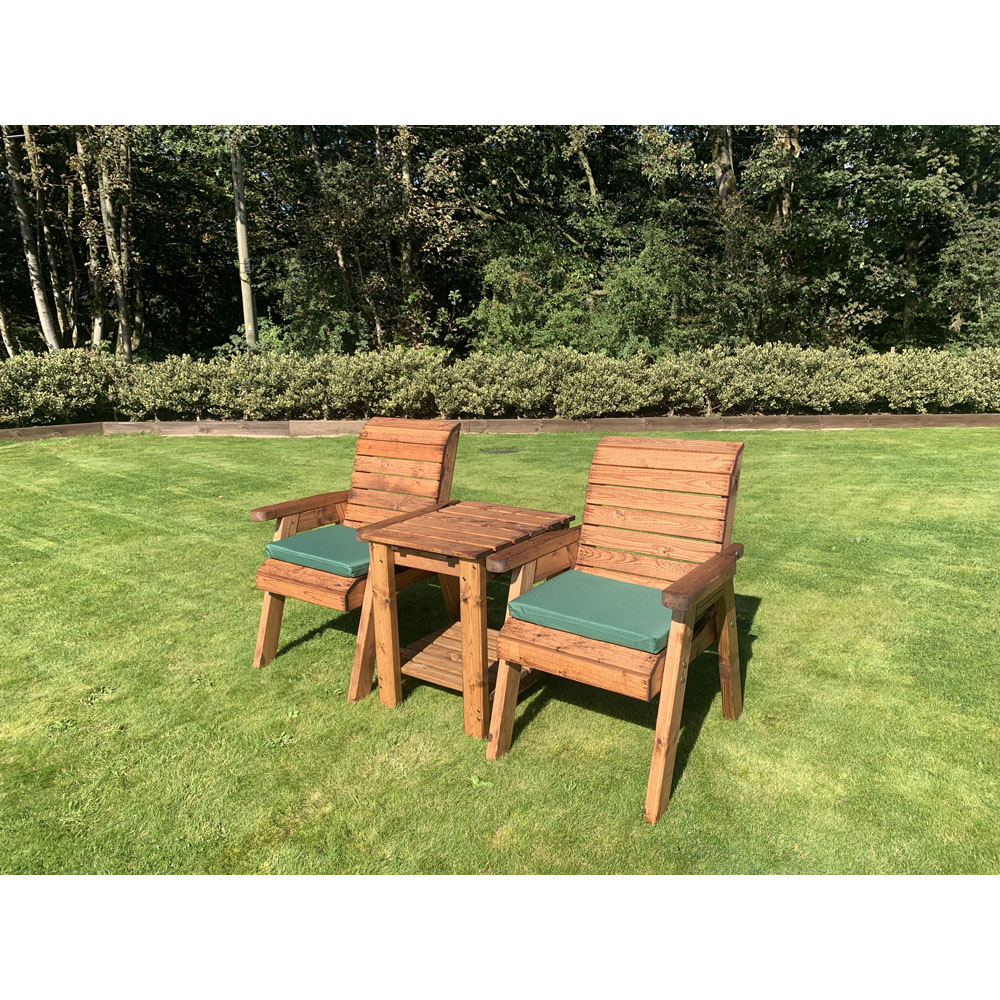 Charles Taylor 2 Seater Deluxe Companion Seat with Green Cushions Image 3