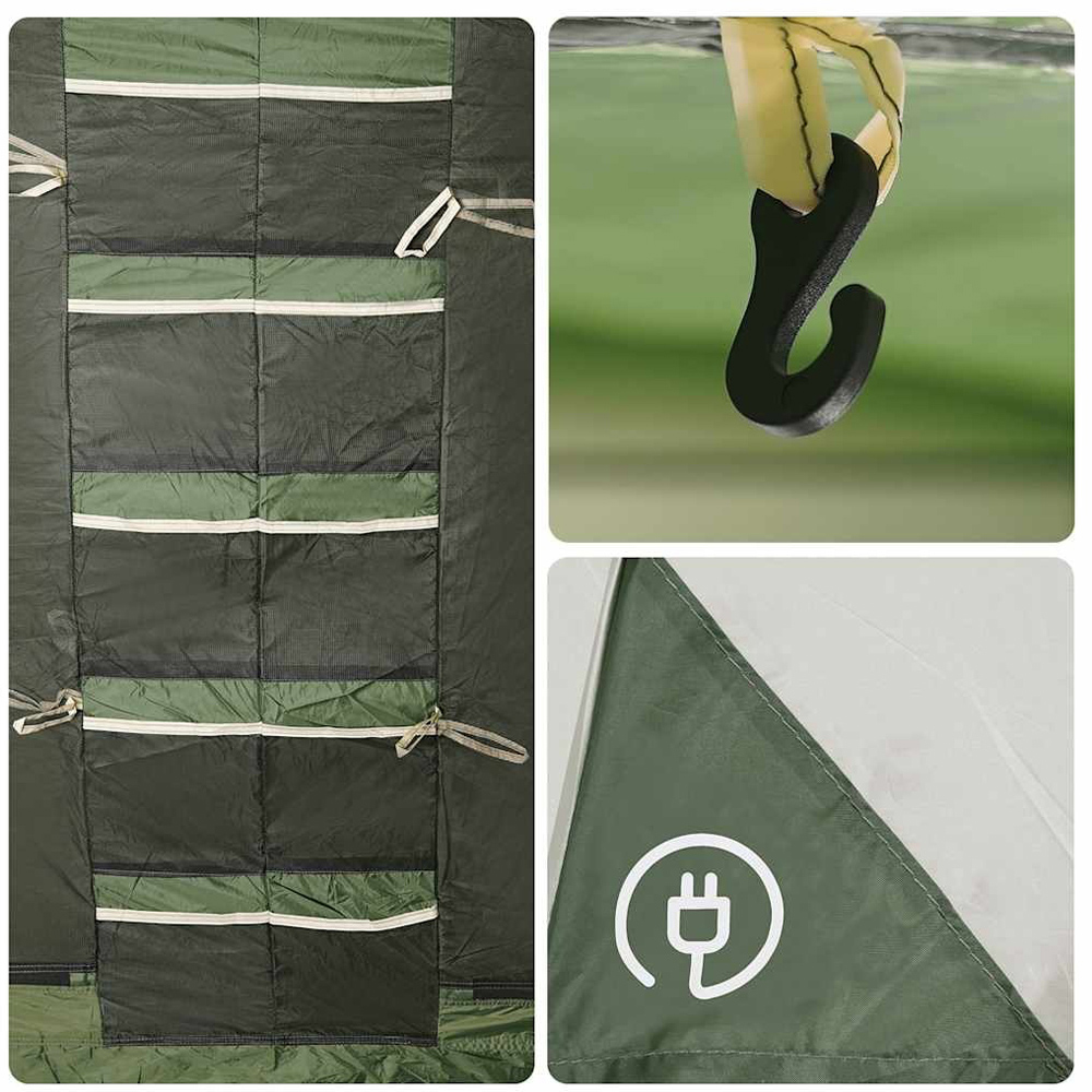 Walplus 8 Person Oxford Waterproof Tunnel Family Tent Green Image 7