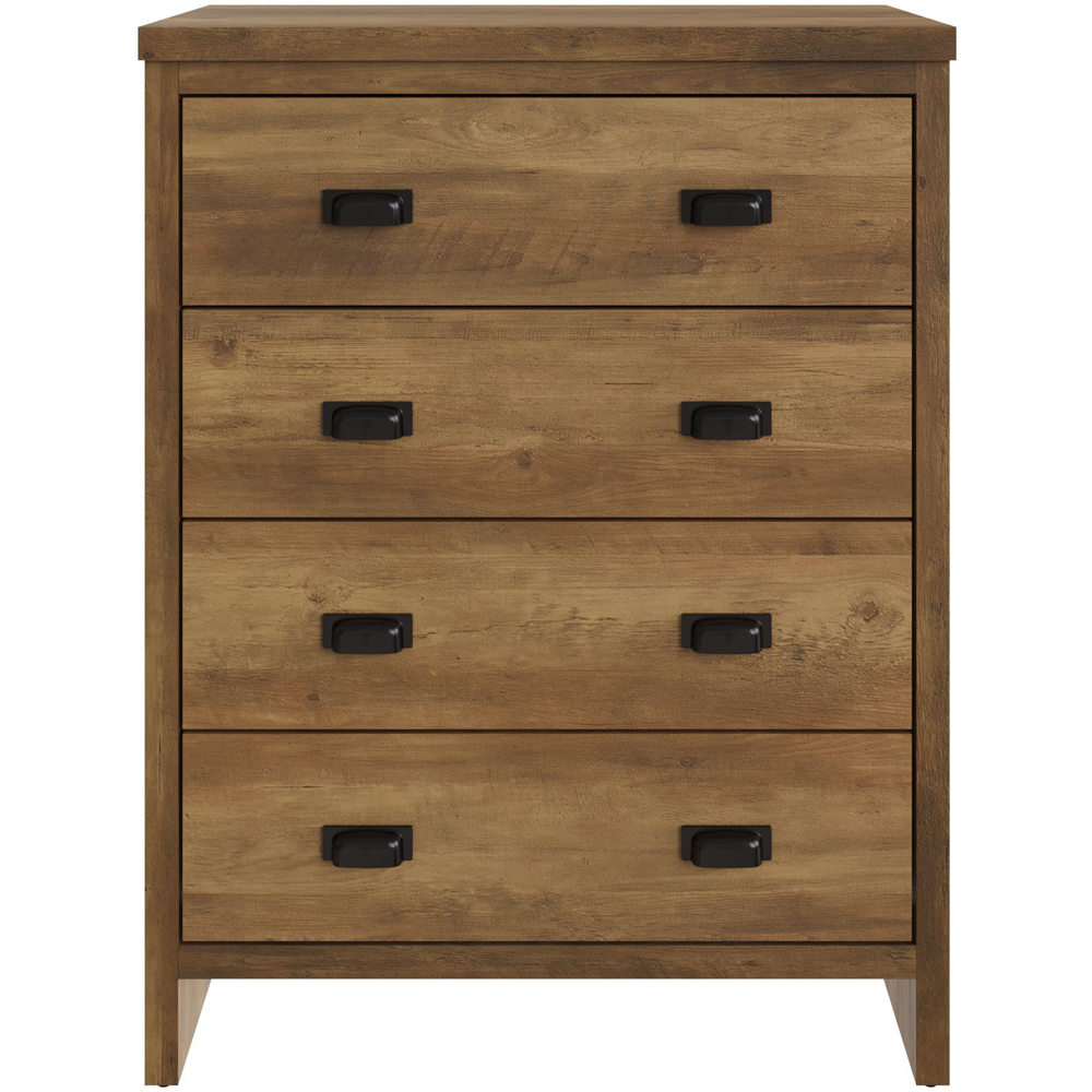 GFW Boston 4 Drawer Knotty Oak Chest of Drawers Image 2
