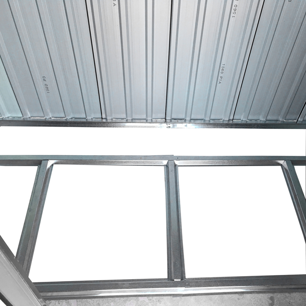 Living and Home 4 x 8ft Black Outdoor Flat Roof Double Sliding Door Metal Shed Image 5