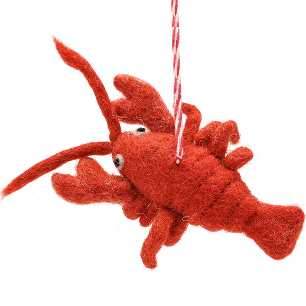 The Seasonal Gift Co Larry Lobster Felt Hanging Decoration Image 2