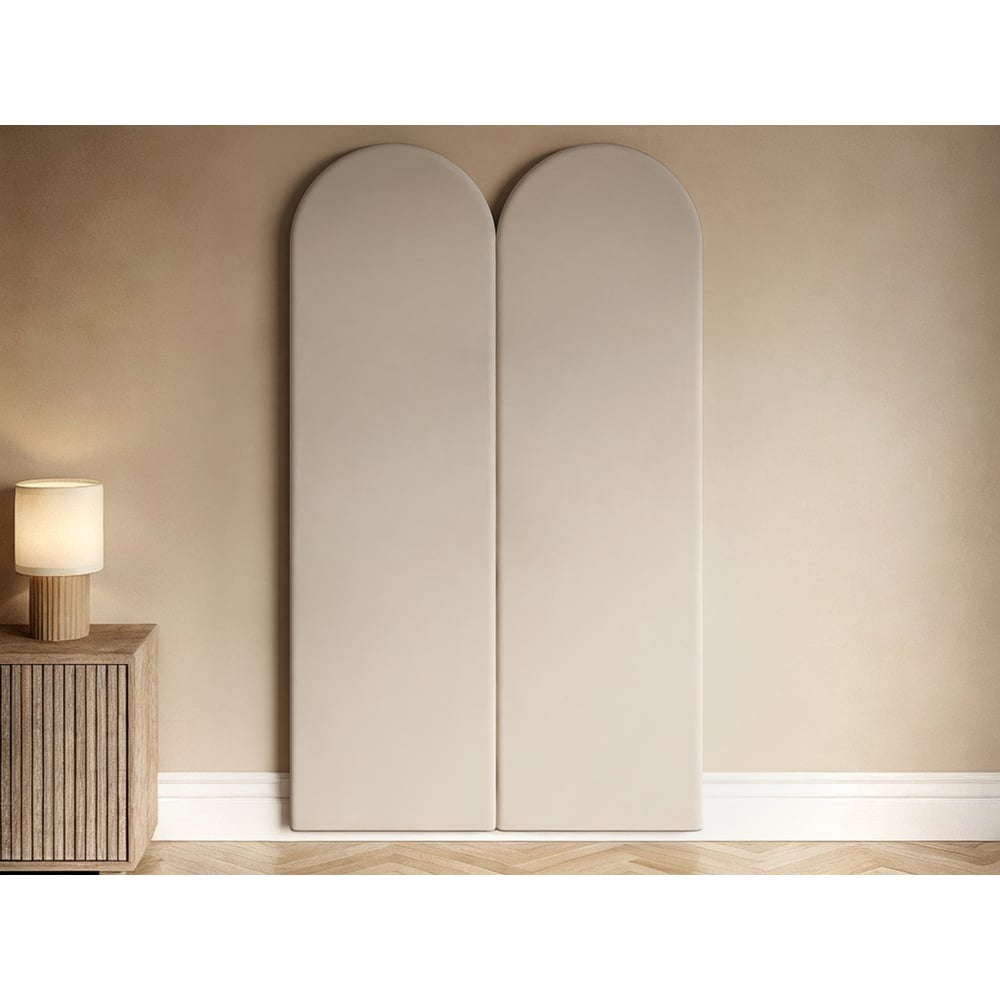 Solace+Co Cirrus Beige Velvet Headboard Panel 2 Pack Image 4