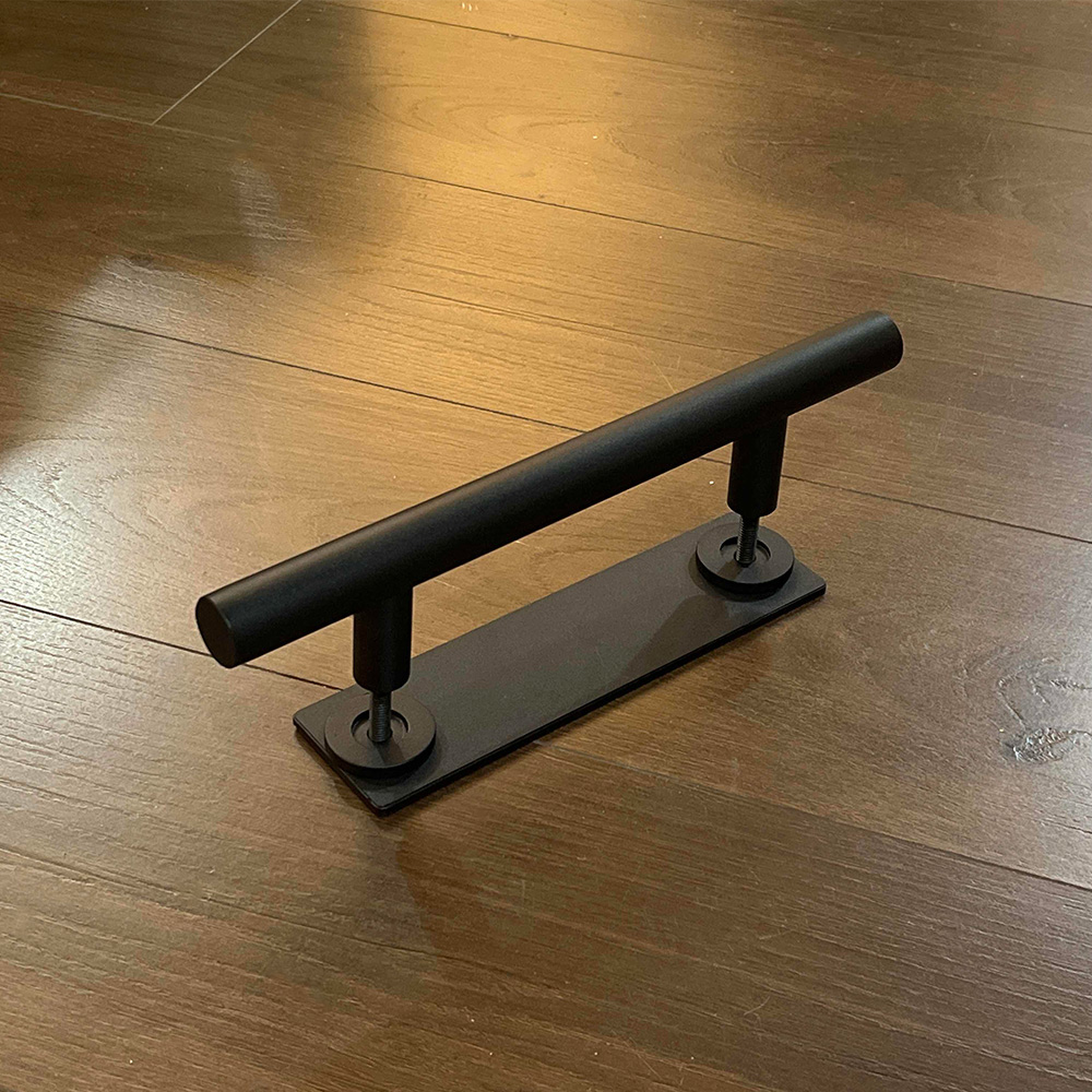 Living and Home Contemporary Carbon Steel Dual-Sided Black Door Handle Image 2