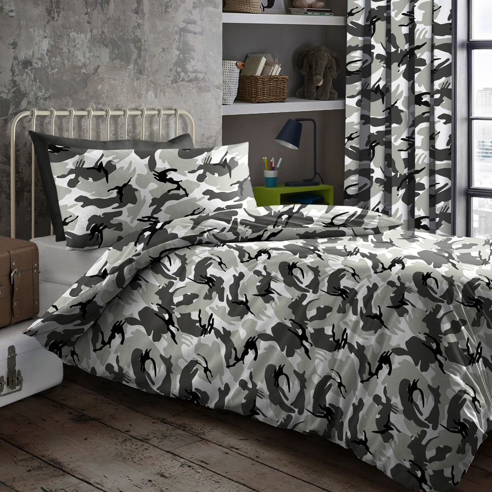 Velosso Double Camouflage Grey Fitted Sheet Image 3