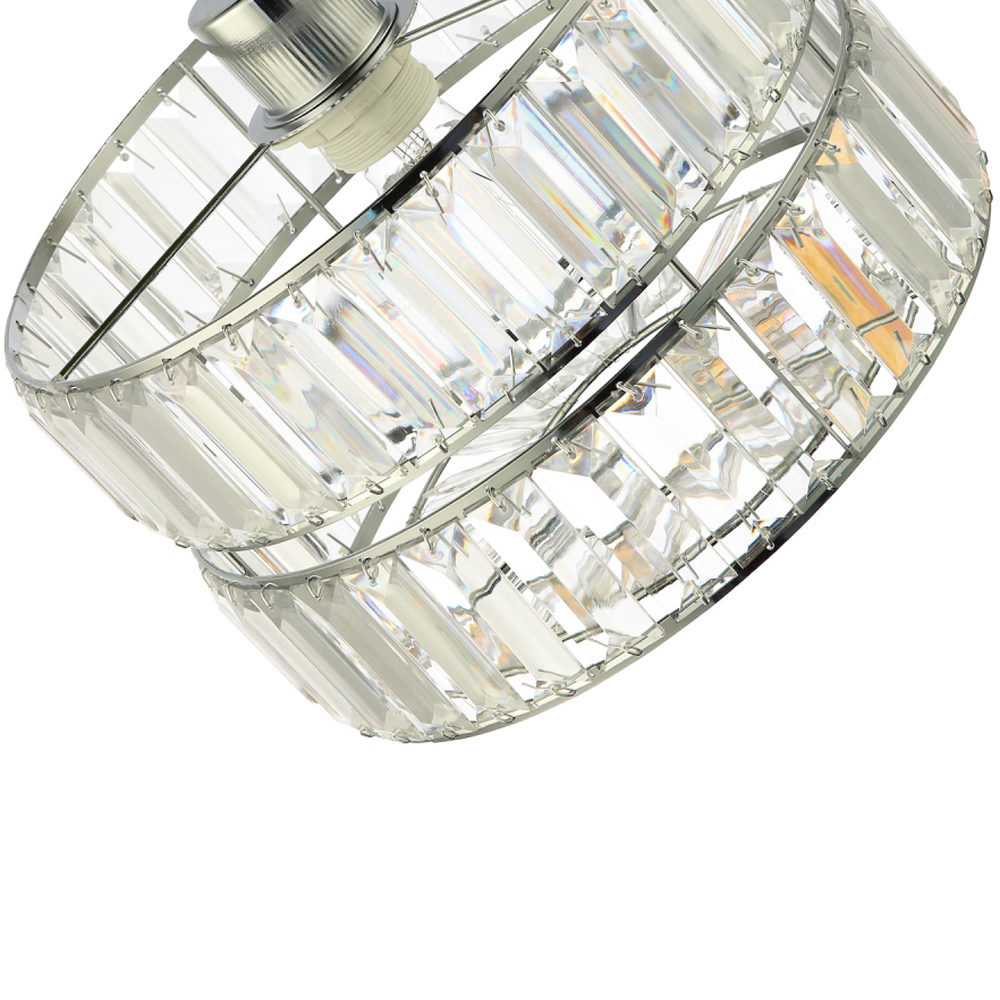 Happy Homewares 2 Tier Pendant Shade with Clear Acrylic Prism Image 6