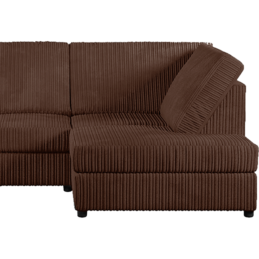 Luxor 4 Seater Chocolate Jumbo Cord Full Back Right Hand L Shape Corner Sofa Image 4