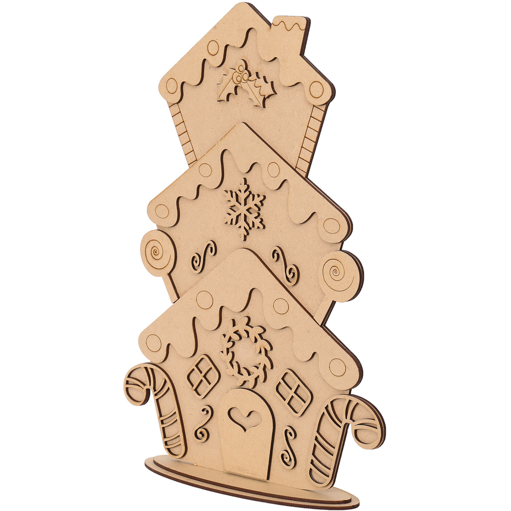 Wooden Christmas Village Decoration - Brown Image 3