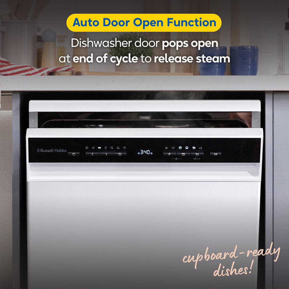 Russell Hobbs RH60DW10C1W White Freestanding Dishwasher with 8 Wash Program Image 6