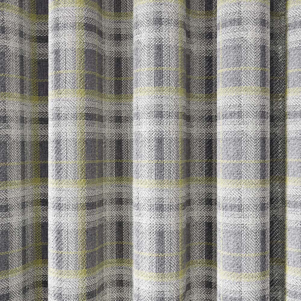 Helena Springfield Harriet Woven Lined Chartreuse and Grey Curtains 168 x 228cm Image 3