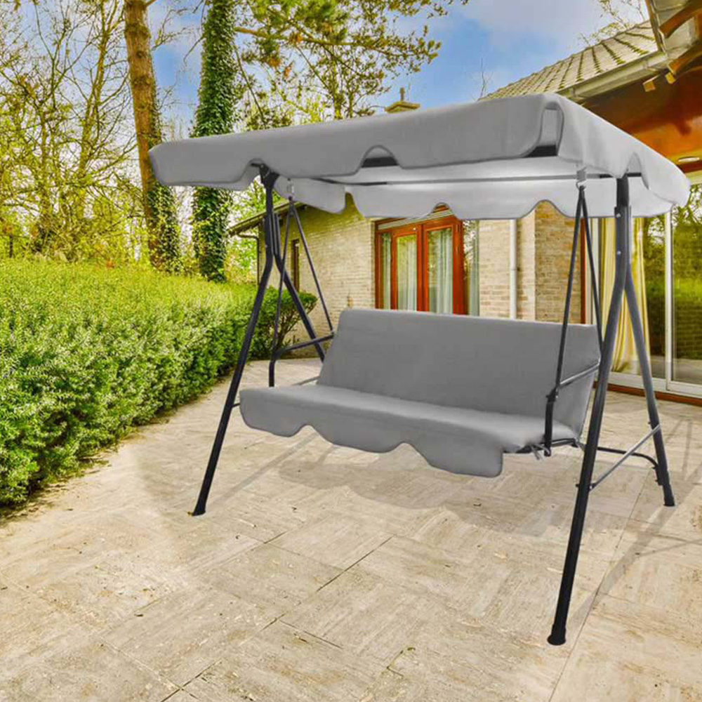Hortus 3 Seater Grey Hammock Swing Chair Image 3