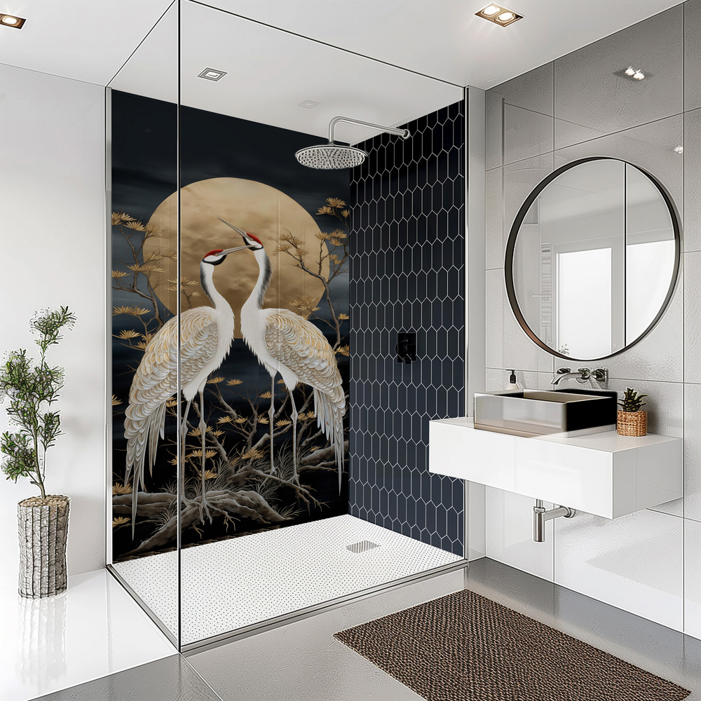 Splashbax Premium Artisan Oriental Midnight Acrylic Bathroom Wall Panel 2400 x 1200mm Image 4