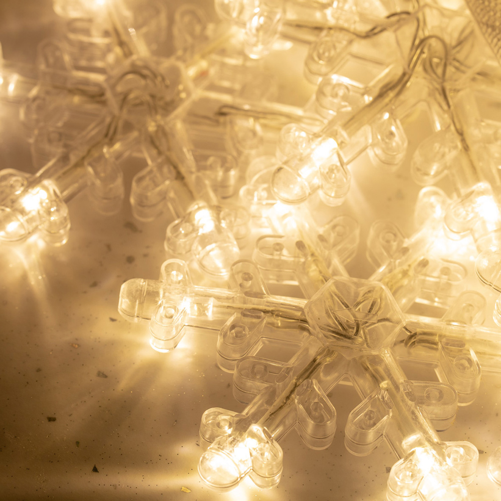 The Christmas Workshop 152 LED Warm White Snowflake Curtain String Light Image 3