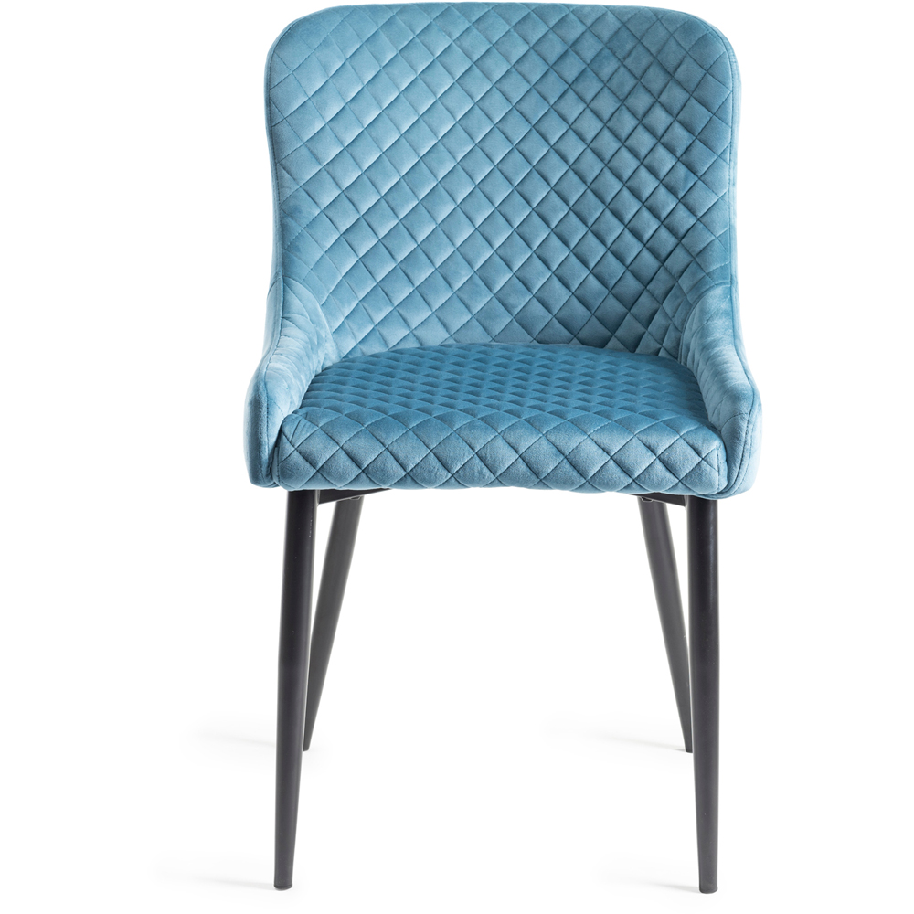 Bentley Designs Cezanne Set of 2 Petrol Blue Velvet Dining Chair Image 3