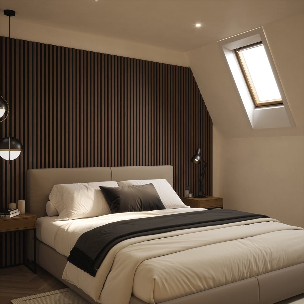 Tuscan Walnut PVC Wrapped Acoustic Wall Panel 240 x 60.8cm Image 6