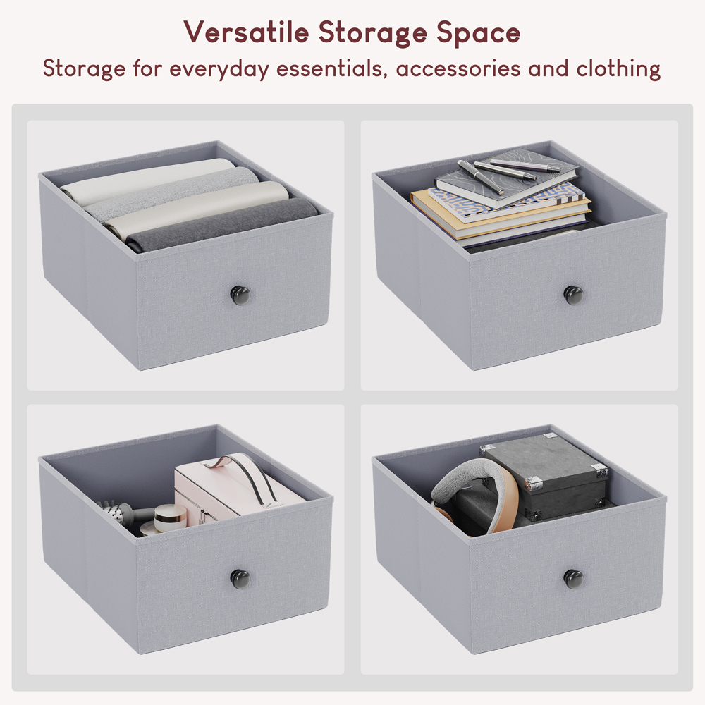 Vida Designs Chorley 4 Drawer Beige and Grey Wood Fabric Chest of Drawer Image 6