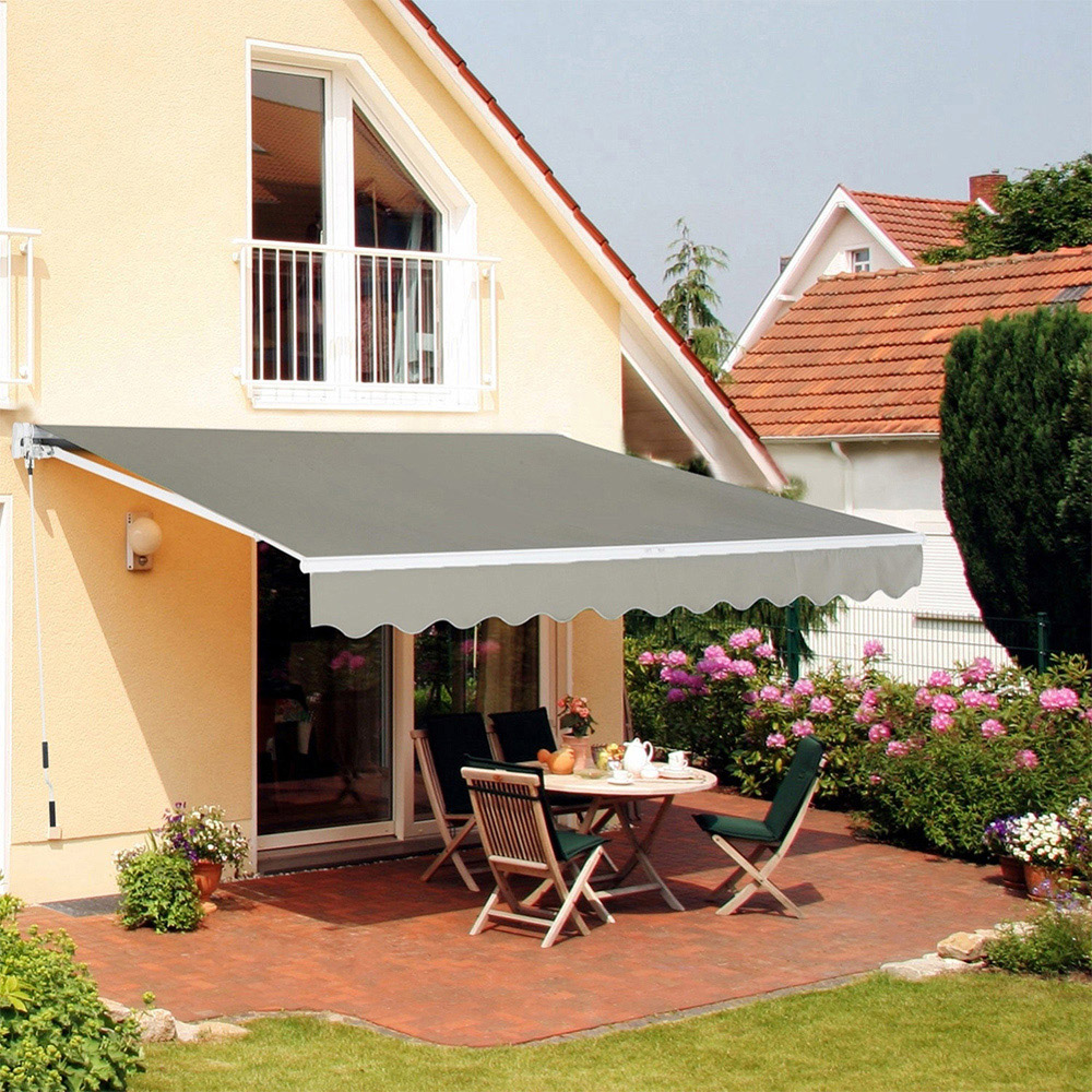 Living and Home Grey Retractable Patio Manual Sunshade 4 x 3m Image 8
