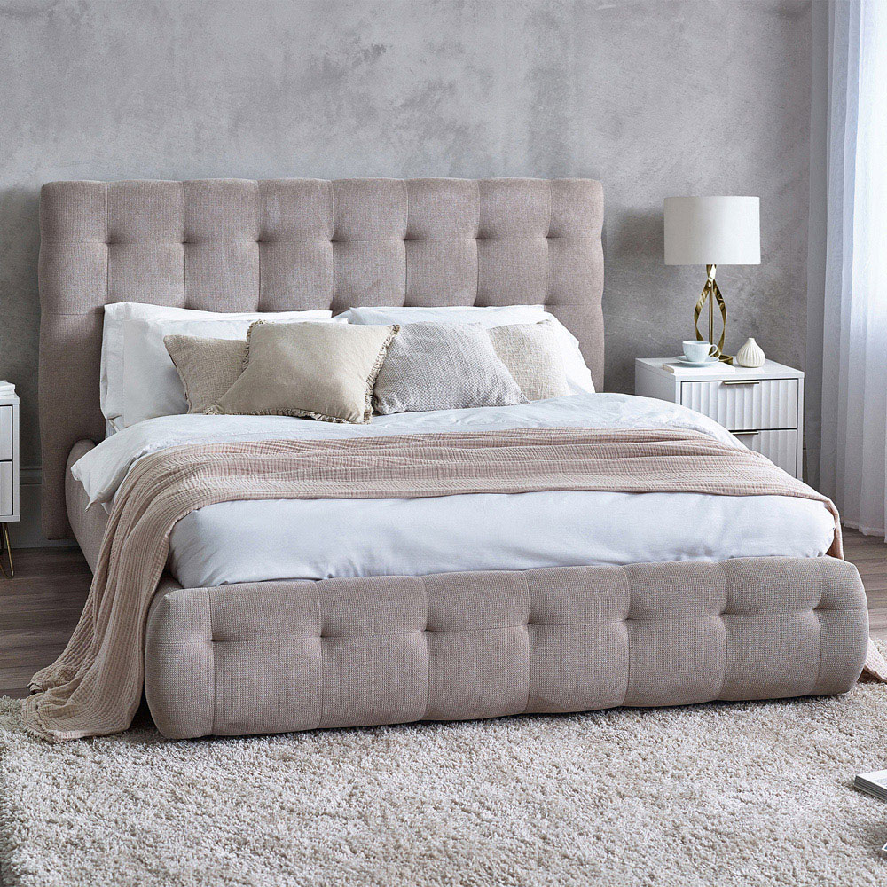 Julian Bowen Odette King Size Light Taupe Bed Frame Image 1
