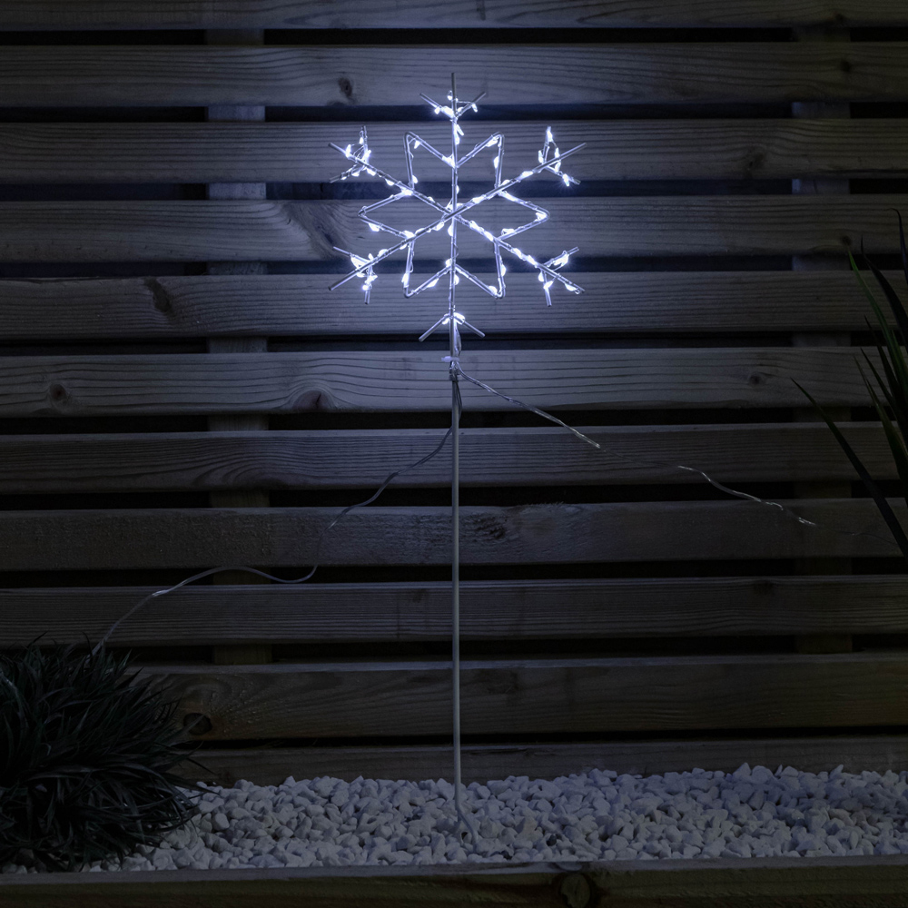 Samuel Alexander 4 Piece 260 White LED Snowflake Christmas Path Light Set Image 5