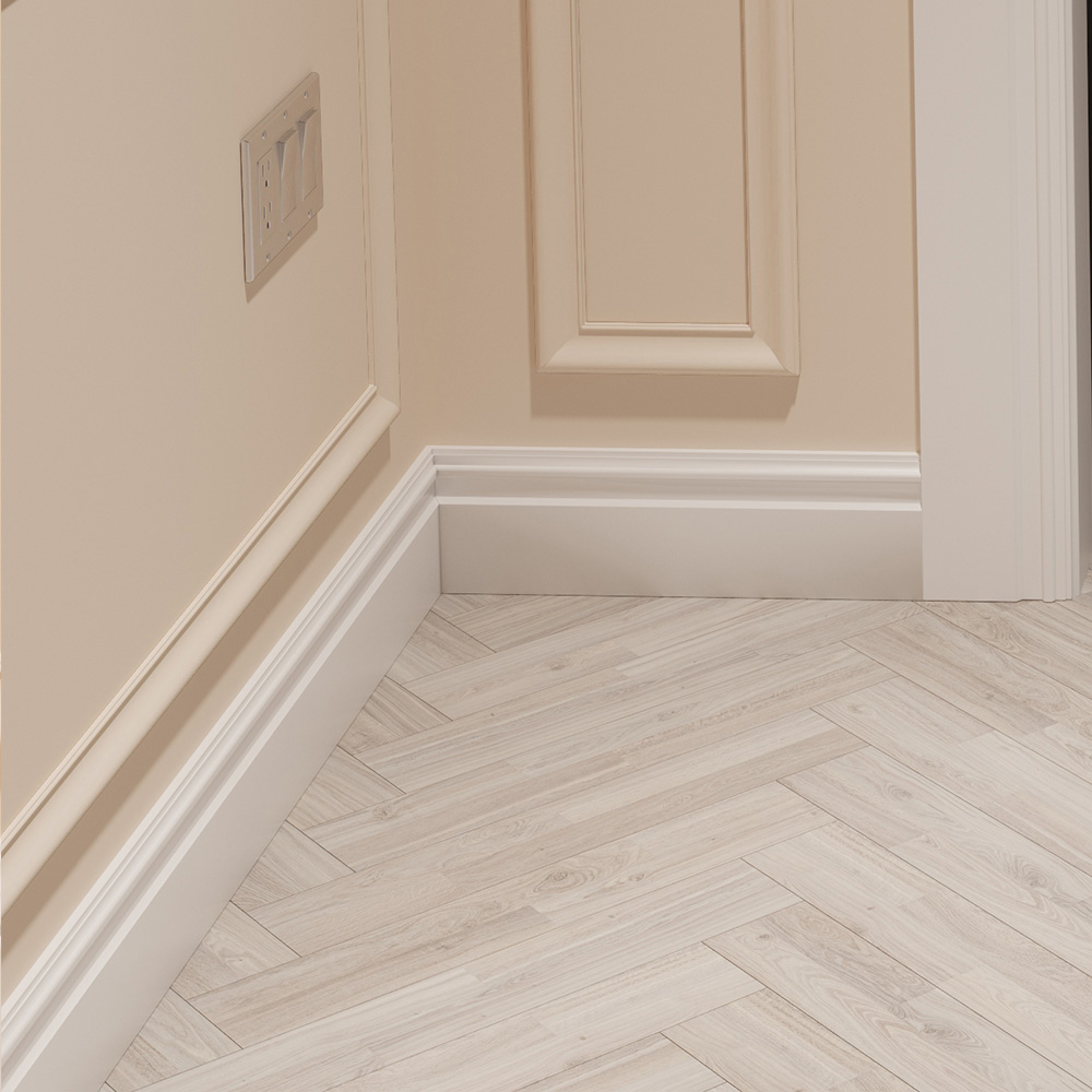 National Skirting White Reed I Primed Skirting Board 18mm 220 x 3040mm Image 2
